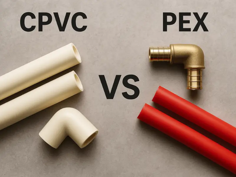 CPVC vs PEX: side-by-side pipe and fitting comparison.